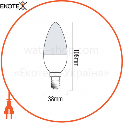 Лампа свічка SMD LED 8W 3000K E14 800Lm 175-250V/10/100