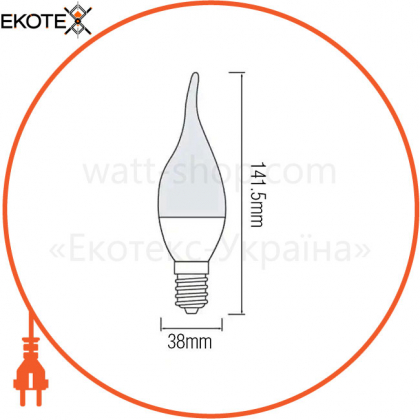 Лампа свічка на вітрі SMD LED 10W 6400K Е14 1000Lm 175-250V/10/100