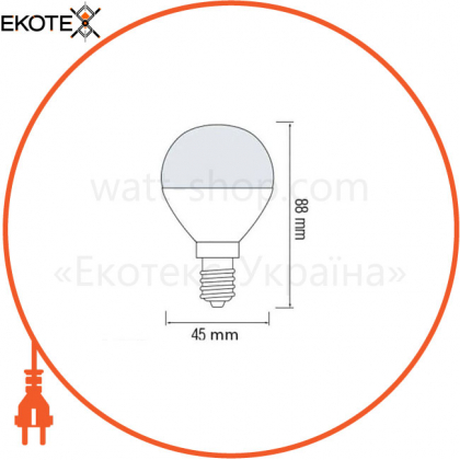 Лампа шарик SMD LED 10W 6400K Е14 1000Lm 175-250V/10/100