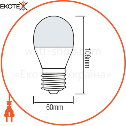 Лампа A60 SMD LED 8W 3000K E27 850Lm 175-250V/10/100