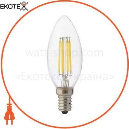Лампа філамент LED 4W свічка Е14 2700К 420Lm 220-240V/100