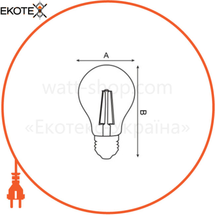 Лампа філамент LED 15W А70 Е27 2700К 1750Lm 220-240V/100