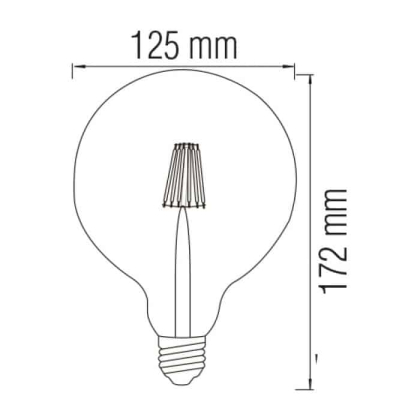Світлодіодна лампа FILAMENT RUSTIC GLOBE-6 6W E27 2200К, Horoz Electric, 001-030-0006-010