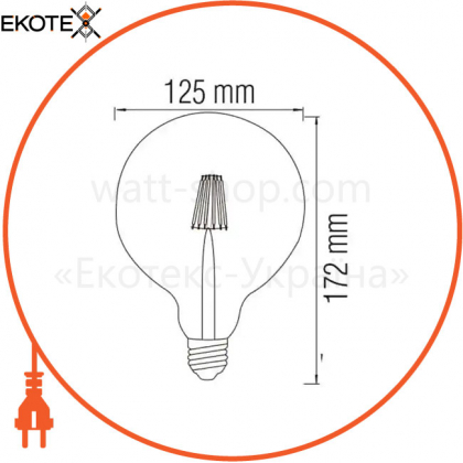 Лампа филамент LED Глоб 6W Е27 2200К 540Lm 220-240V/50