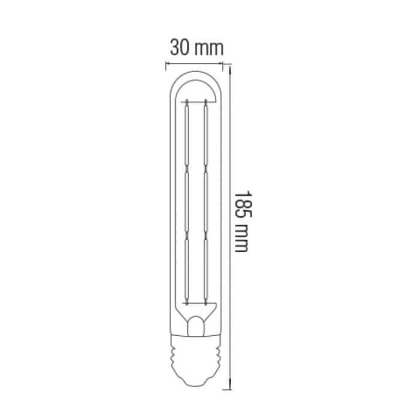 Світлодіодна лампа Filament RUSTIC TUBE-6 6W E27 2200К, Horoz Electric, 001-033-0006-010
