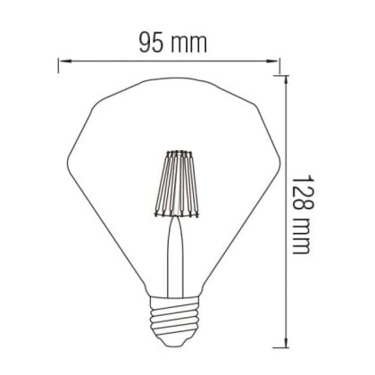 Світлодіодна лампа Filament RUSTIC DIAMOND-4 4W E27 2200К, Horoz Electric, 001-034-0004-010