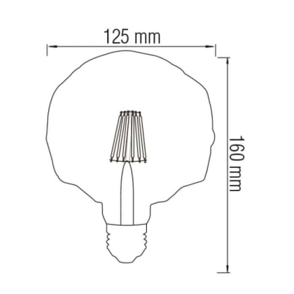 Світлодіодна лампа Filament RUSTIC CRYSTAL-6 6W E27, Horoz Electric, 001-036-0006-010