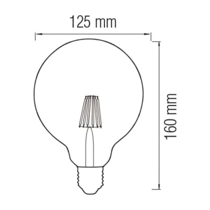 Світлодіодна лампа Filament RUSTIC MERIDIAN-6 6W E27, Horoz Electric, 001-037-0006-010