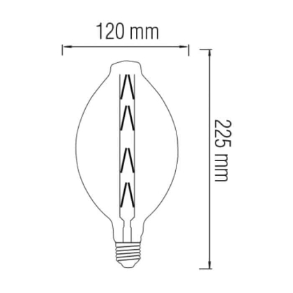 Світлодіодна лампа Filament ENIGMA 8W Е27 Янтар, Horoz Electric, 001-051-0008-010