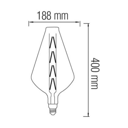 Світлодіодна лампа Filament PARADOX-XL 8W Е27 Янтар, Horoz Electric, 001-052-0008-110