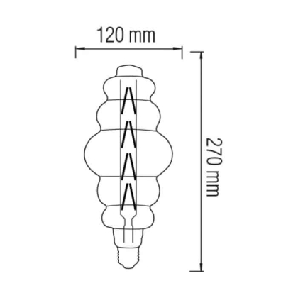 Cвітлодіодна лампа Filament ORIGAMI 8W Е27 Янтар, Horoz Electric, 001-053-0008-010