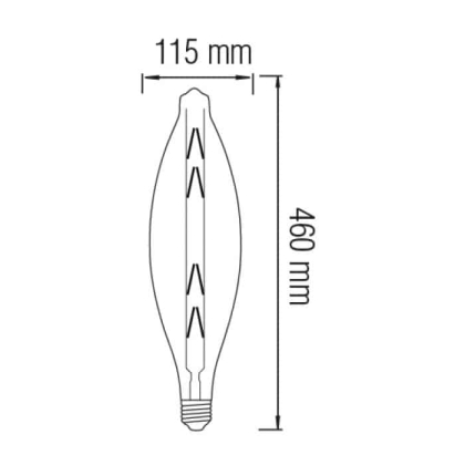 Світлодіодна лампа Filament ELLIPTIC-XL 8W Е27 Янтар, Horoz Electric, 001-054-0008-110