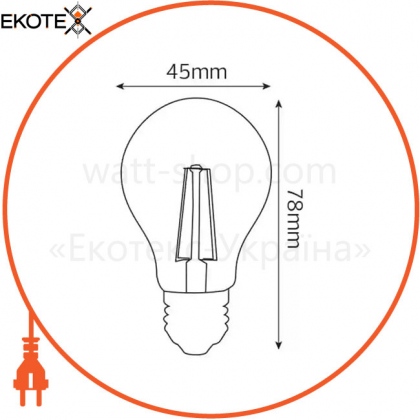 Лампа філамент LED 6W кулька Е27 4200K 700Lm 220-240V/100
