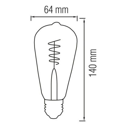 Світлодіодна лампа Filament RUSTIC VINTAGE S-6 6W E27, Horoz Electric, 001-071-0006-010