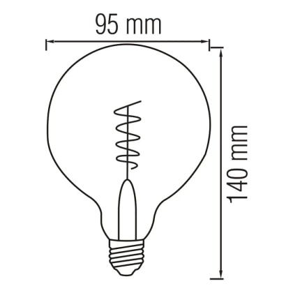 Світлодіодна лампа FILAMENT RUSTIC GLOBE S 6W E27 2000К, Horoz Electric, 001-072-0006-010