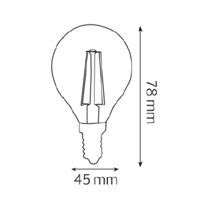 Світлодіодна лампа FILAMENT BALL-6 6W Е14 4200К, Horoz Electric, 001-089-0006-020