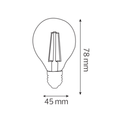 Світлодіодна лампа FILAMENT BALL-6 6W Е27 2700К, Horoz Electric, 001-089-0006-040