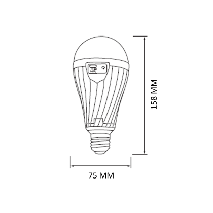 Cвітлодіодна лампа акумуляторна DURALITE-12 12W E27 6400K, Horoz Electric, 001-092-0012-010