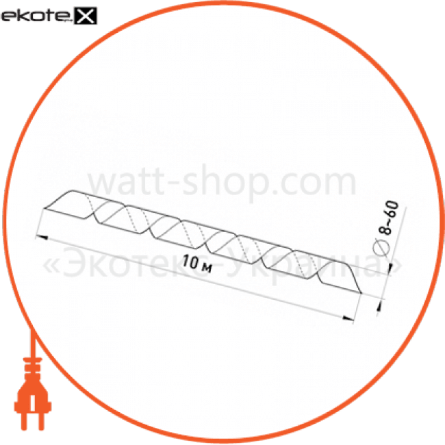 Enext s2038013 спиральная обвязка e.spiral.stand.10.black, 8-60 мм, 10м, черная