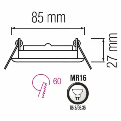 Світильник галогенний ORKIDE хром, Horoz Electric, 015-007-0050-030