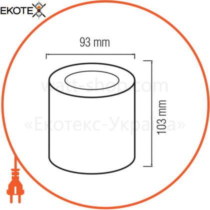 Світильник накладний галог. GU10 220-240V d-93мм h-103мм.чорний круглий/30