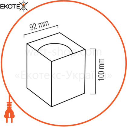 Світильник накладний галог. GU10 220-240V 92х92мм h-100мм.білий квадратний/30