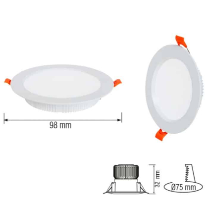 Світлодіодний світильник врізний ALEXA-8 8W 4200К, Horoz Electric, 016-048-0008-030