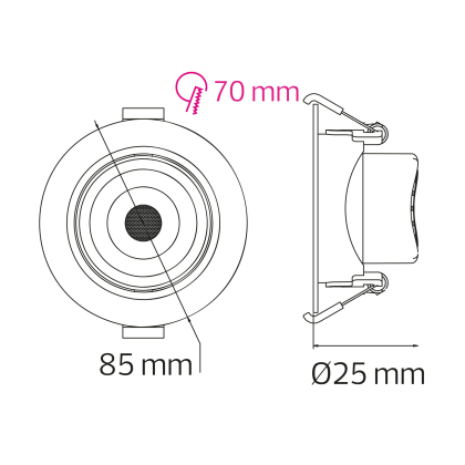 Світлодіодний світильник NORA PRO-5 5W 3000K-4500K-6000K, Horoz Electric, 016-053-1005-010