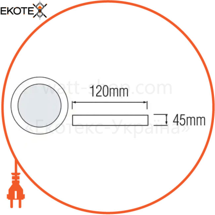 Накладной светильник CARLA-16 LED 16W 6400K 1710Lm 100-265V d-120*h45мм белый кругл./1/40