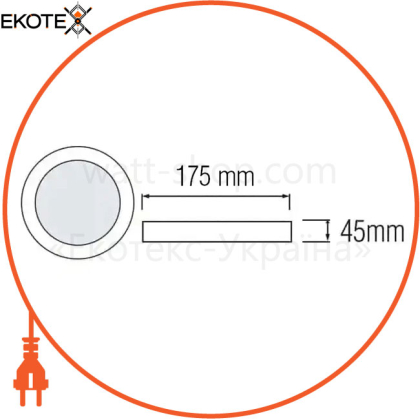 Накладной светильник CARLA-24 LED 24W 4200K 2280Lm 100-265V d-175*h45мм белый кругл./1/30