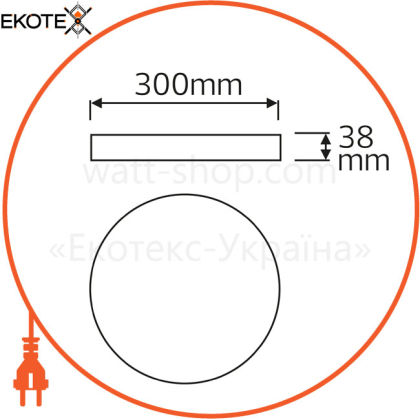 Накладной светильник SOFIA-48 LED  48W 6400K 4320Lm 100-265V d-300*h38мм білий кругл./1/20