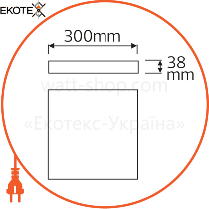 Накладной светильник SOFIA/S-48 LED 48W 6400K 4320Lm 100-265V 300*h38мм черный квадр./1/20