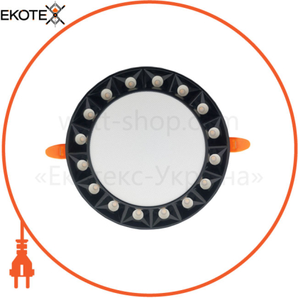 Світильник вбудований LED 5W 3000K-6500К 298Lm 165-265V d-100мм ЧОРНИЙ кругл.з рух кріп./1/50