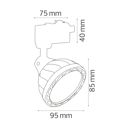Світлодіодний світильник трековий FARS 26W чорний, Horoz Electric, 018-030-0026-020