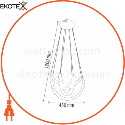 Люстра LED 33W 4000K 2310Lm 180-260V 450х1200мм хрусталь/1