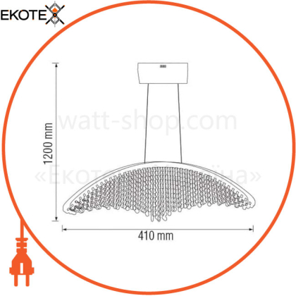 Люстра LED 12W 4000K 840Lm 180-260V 410х1200мм хрусталь/1