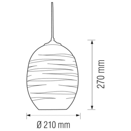 Світильник підвісний LASER Е27 3D-ефект овальний хром, Horoz Electric, 021-004-0002-010