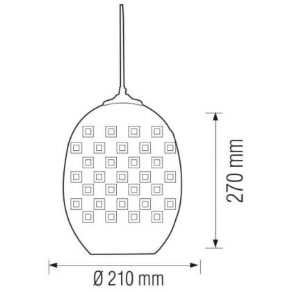 Світильник підвісний SPECTRUM Е27 3D-ефект овальний хром, Horoz Electric, 021-005-0002-010
