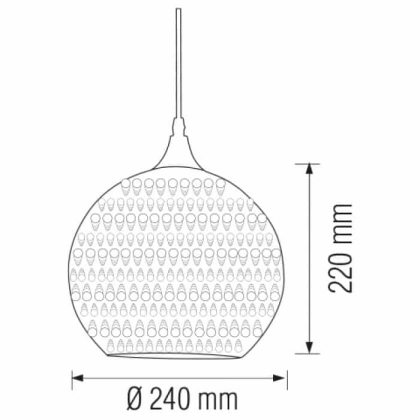 Світильник підвісний QUANTUM Е27 3D-ефект круглий хром, Horoz Electric, 021-006-0001-010