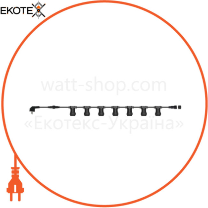 Светильник подвесной E27 220V 10 ламп 2*0,94mm IP44 10м.черный/1/20