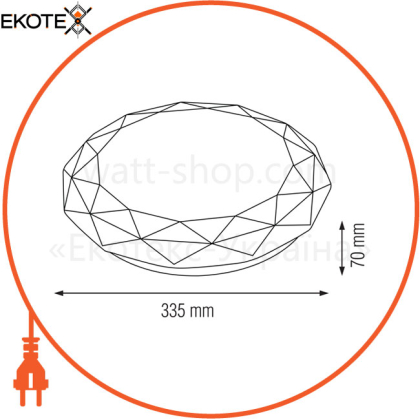 Світильник стел. декор.LED 24W 6400K 2400lm 185-265V d-330мм. білий/1/5