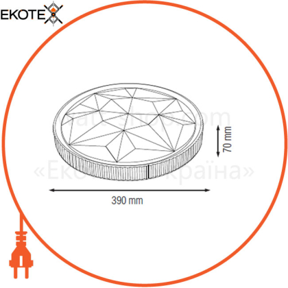 Светильник потолочный декор. LED 36W 6400K 3600lm 185 265V d 390мм. серый/1/5
