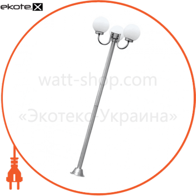 Світильник садово-парк. стовп. нерж 1900mm IP44 3*E27 220-240v, Horoz Electric, 075-005-0001