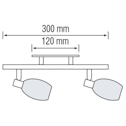 Светильник потолочный 2xE14 220-240V 300mm хром