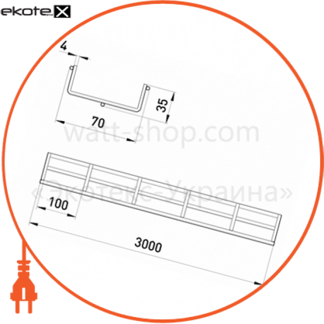 Enext ATK-07-04 лоток проволочный 70х35 4.0 мм, длина 3 м