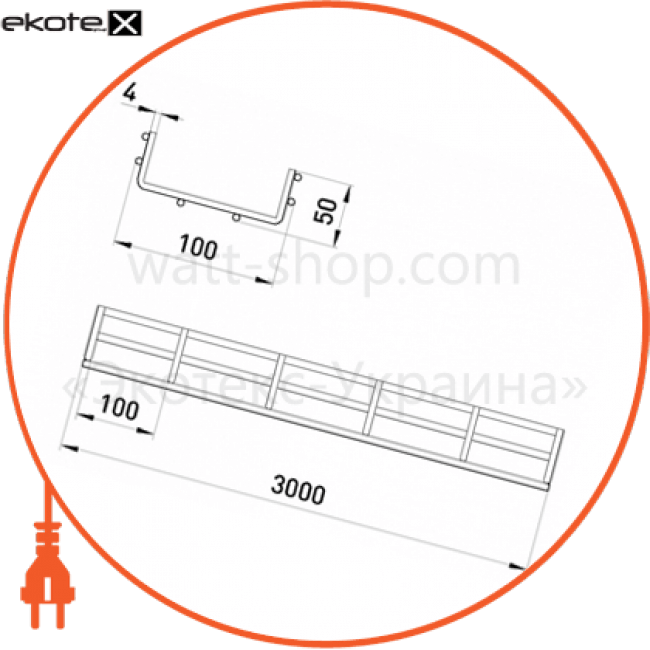 Enext ATK-10-14 лоток проволочный 100х50 4.0 мм, длина 3 м