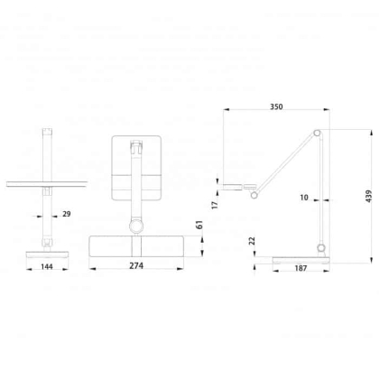 Світильник настільний LED ALEV 10W чорний, Horoz Electric, 049-032-0010-010