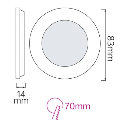 Світлодіодний світильник врізний Slim-3 3W 6400K, Horoz Electric, 056-003-0003-020