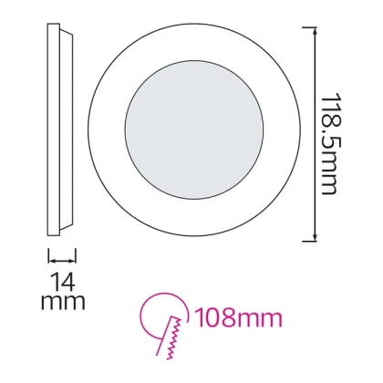 Світлодіодний світильник врізний Slim-6 6W 6400K, Horoz Electric, 056-003-0006-020