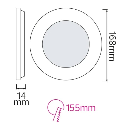 Світлодіодний світильник врізний Slim-12 12W 6400K, Horoz Electric, 056-003-0012-040